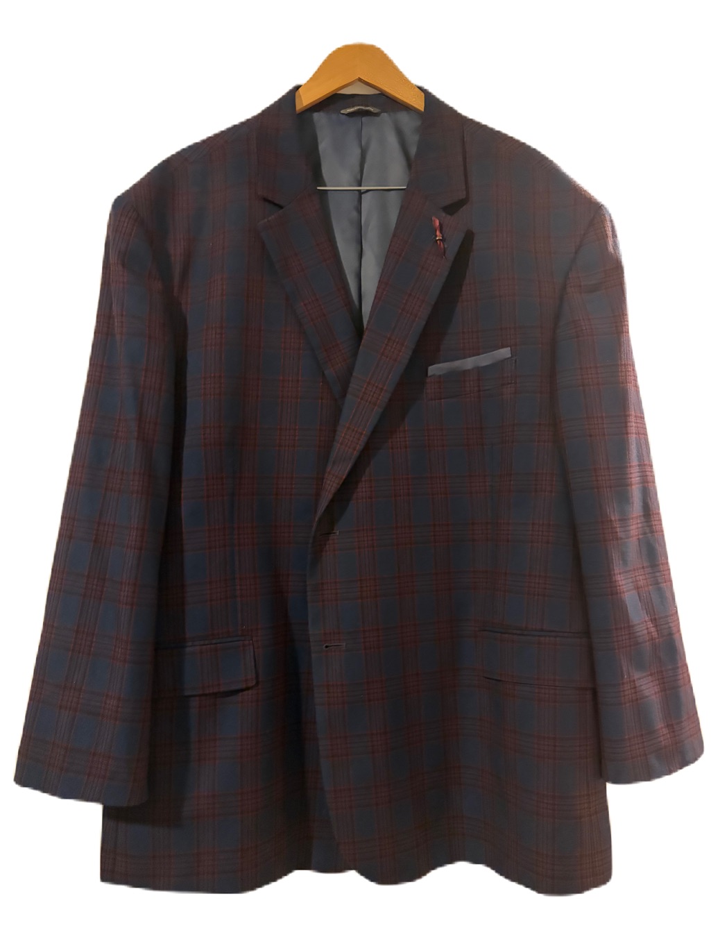 Oak Hill Purple And Blue Windowpane Plaid Blazer Sports Coat